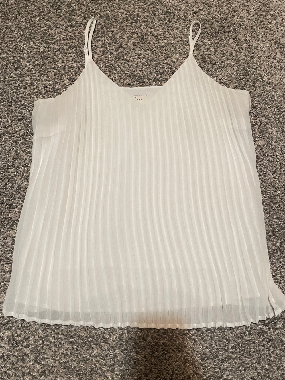 a new day White Pleated V-Neck Spaghetti Strap Camisole